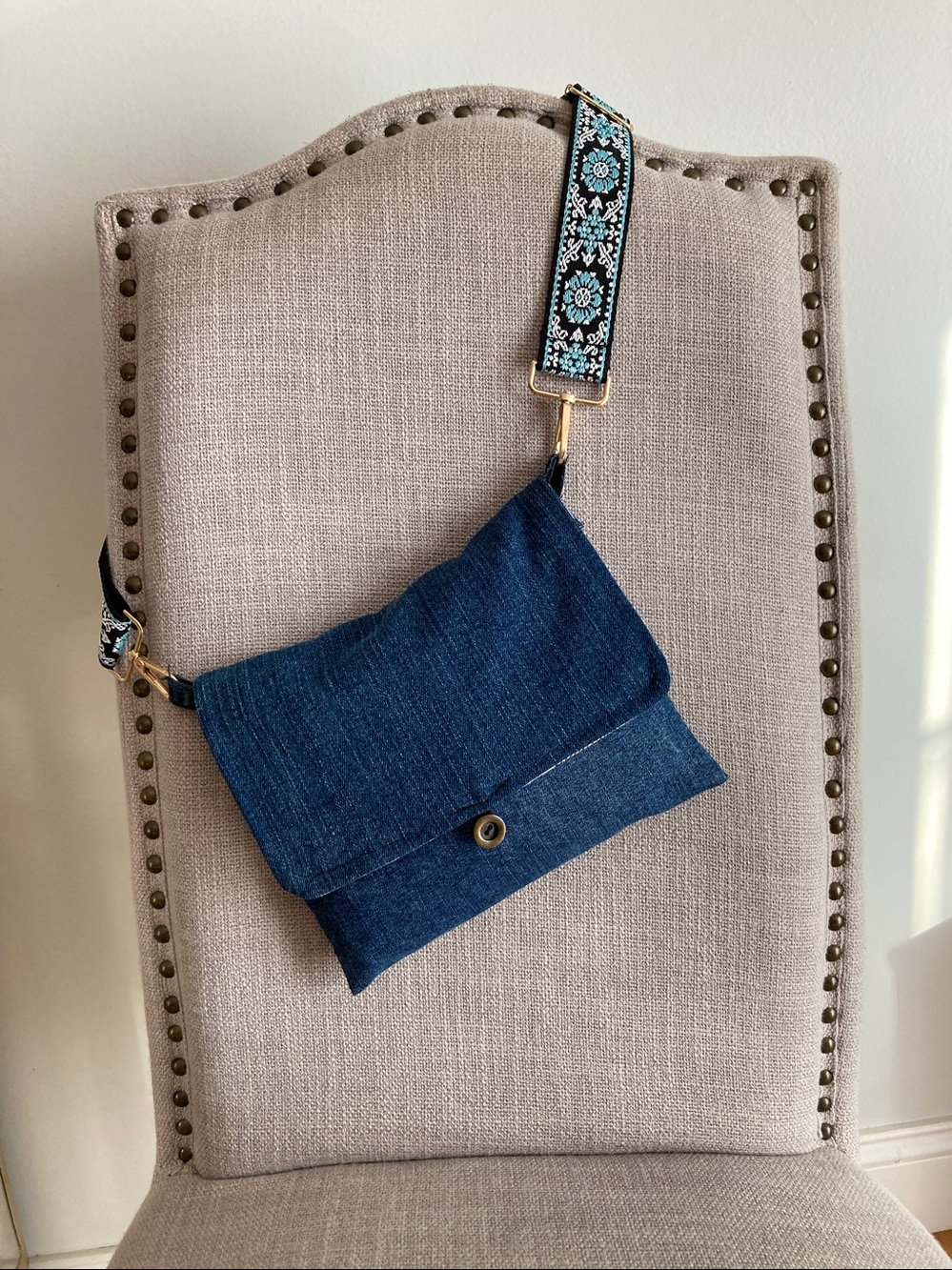 Handcrafted Denim Crossbody Bag